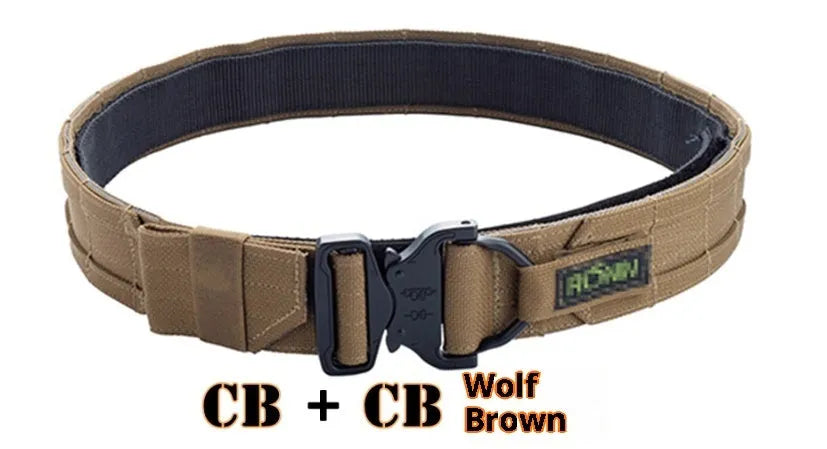 MOLLE system tactical buckle belt with 4cm width in black colour