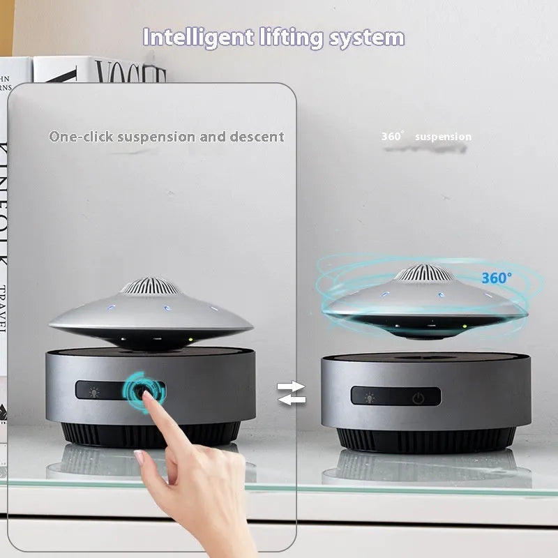 Automatic lifting magnetic levitation Bluetooth speaker with floating design in ABS plastic housing