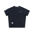 Retro alphabet embroidered loose waffle short-sleeved T-shirt in polyester fibre