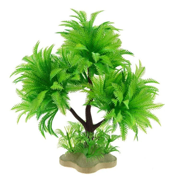 15cm artificial aquarium plant in green or pink plastic water grass tree style for fish tank landscaping