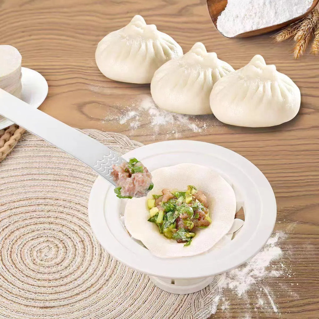 Set of four black Jinkali steamed bun moulds for shaping baozi and dumplings