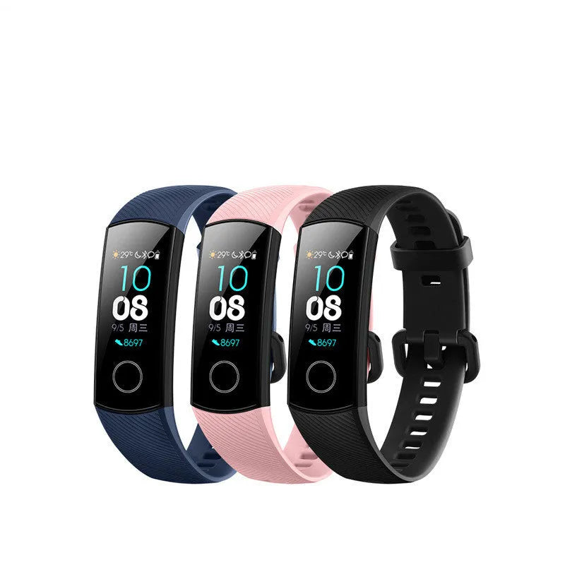 50m waterproof silicone activity tracker bracelet with heart rate and sleep monitoring in black