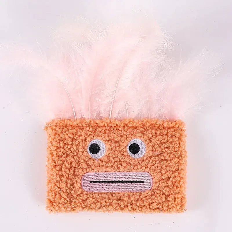 Big mouth explosion head shaped catnip plush toy in assorted colours