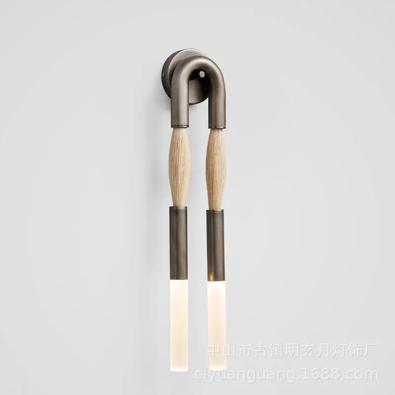 Horse hair wall chandelier with iron body in black modern simplicity style