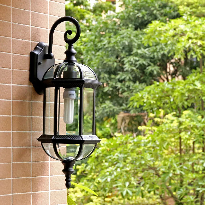 Gold aluminium three-layer eight-inch outdoor waterproof wall lamp for courtyard decoration