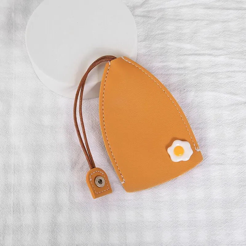 Cartoon pull-out car key case in PU leather with various design options including cactus, rabbit, and fruit themes