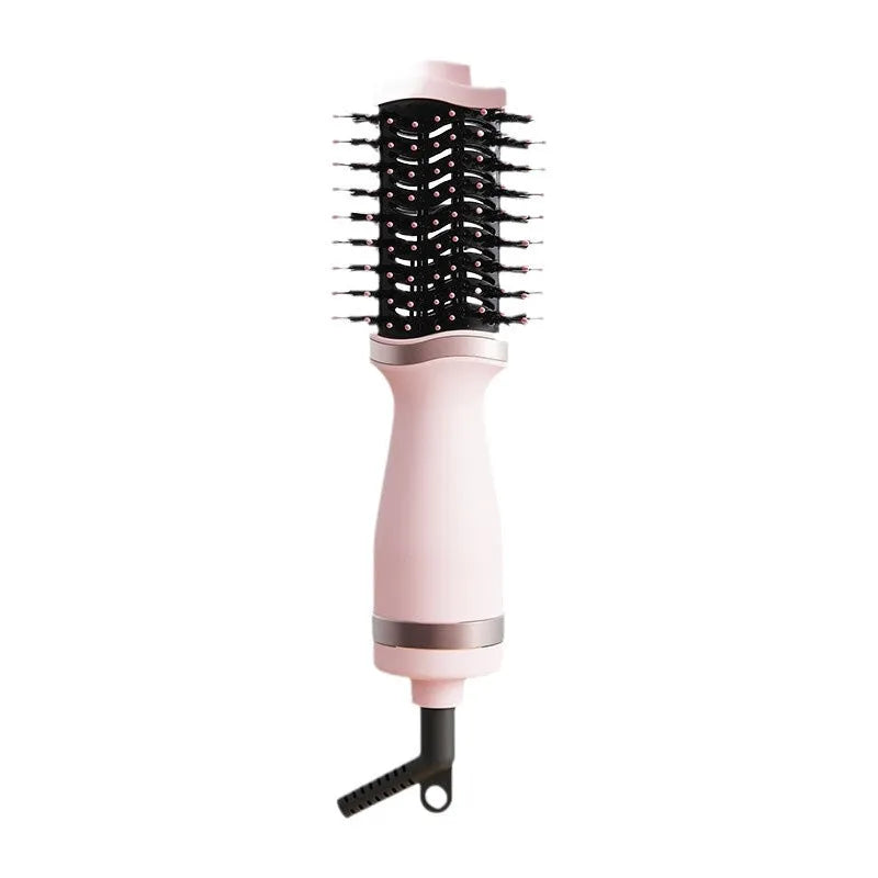 Pink multifunctional hair dryer with hair comb and curling comb attachments, model YZM-8015