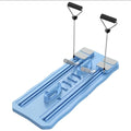 Multifunctional supine fitness board with wheel in blue colour for abdominal exercises