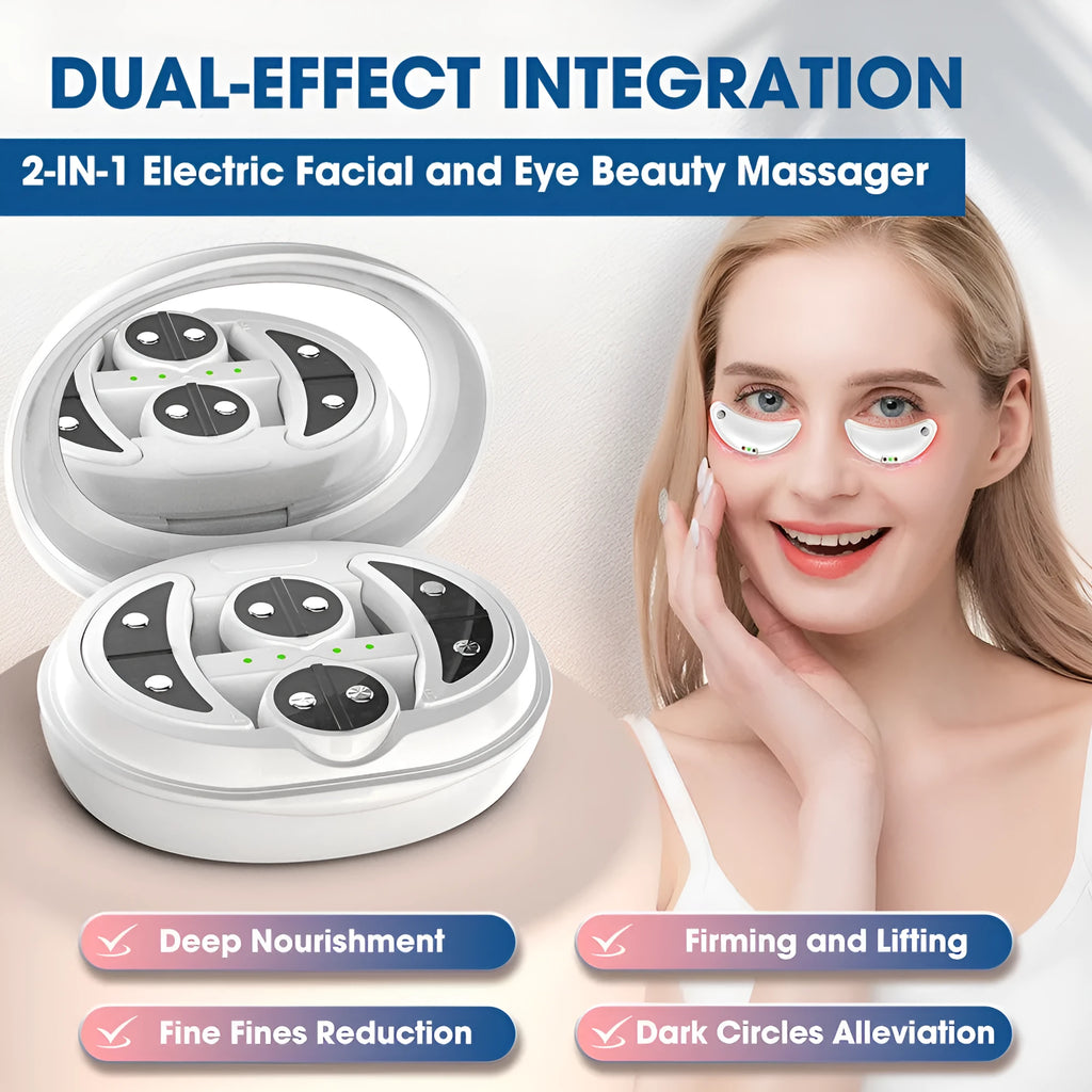 White wireless red light and EMS electric eye and facial massager device.