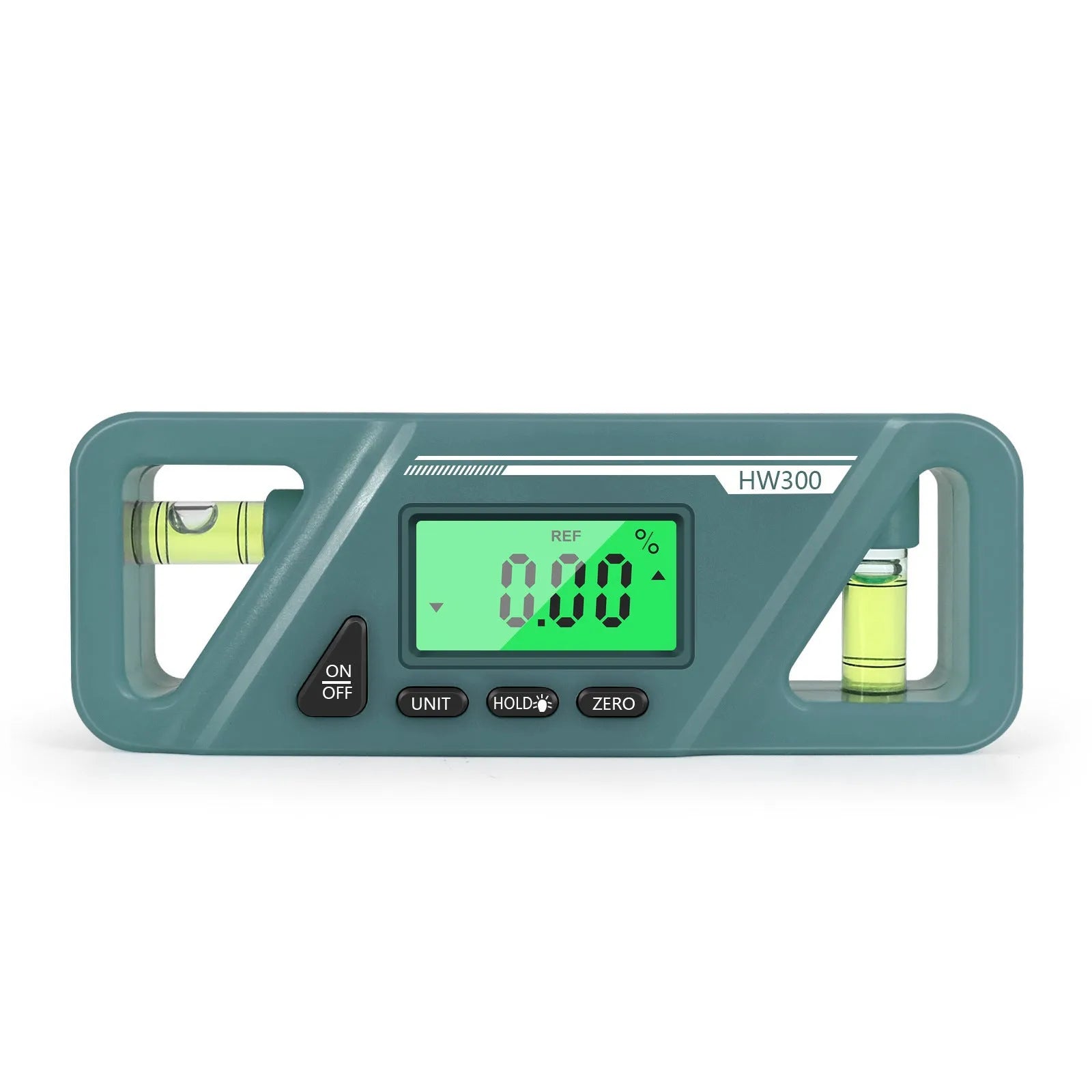 Black digital inclinometer level meter with magnetic base and LCD display showing angle measurement.
