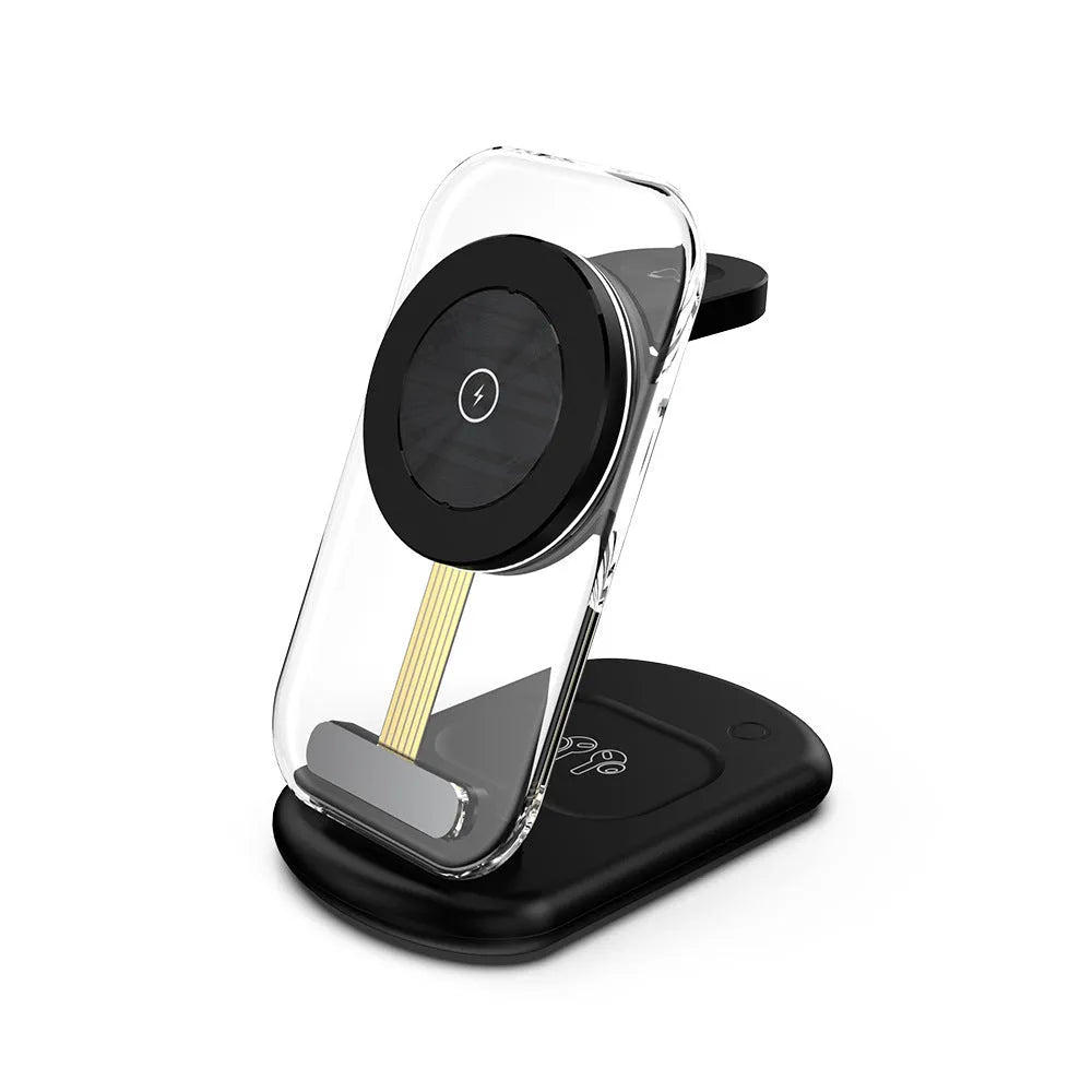 Transparent foldable magnetic wireless charger with QC3.0 fast charging support