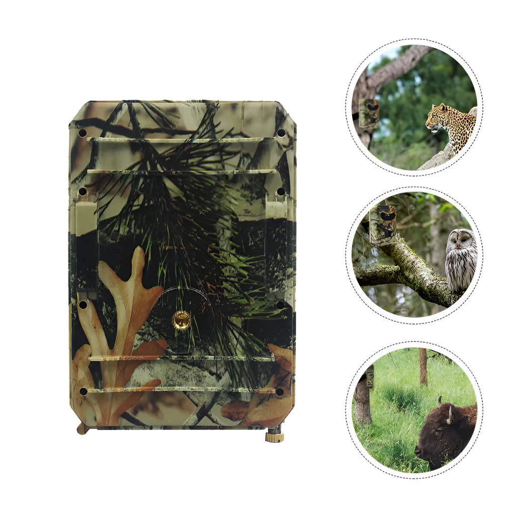 16MP hunting game camera with infrared night vision in yellow brown plastic housing