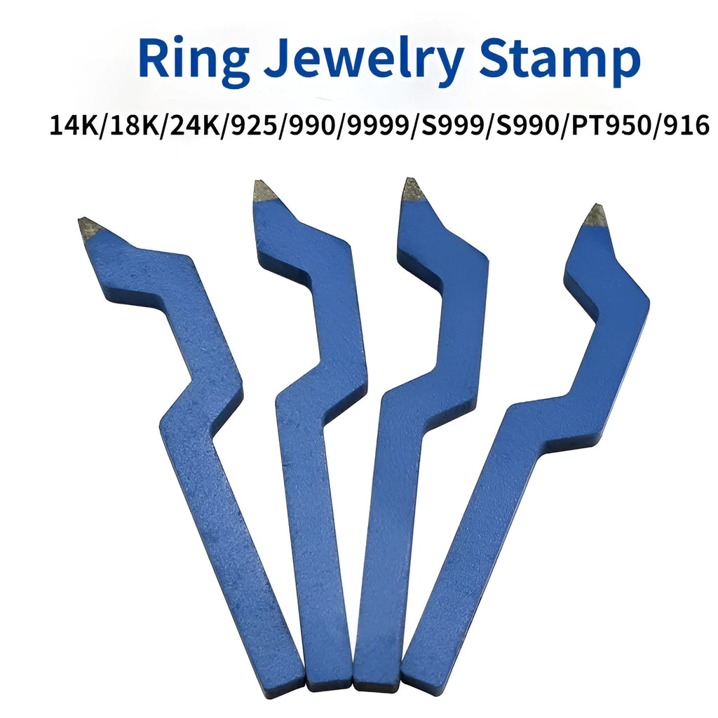 Curved character steel stamping tool for jewellery, made from 45 steel with heat treatment, for rings and bracelets.