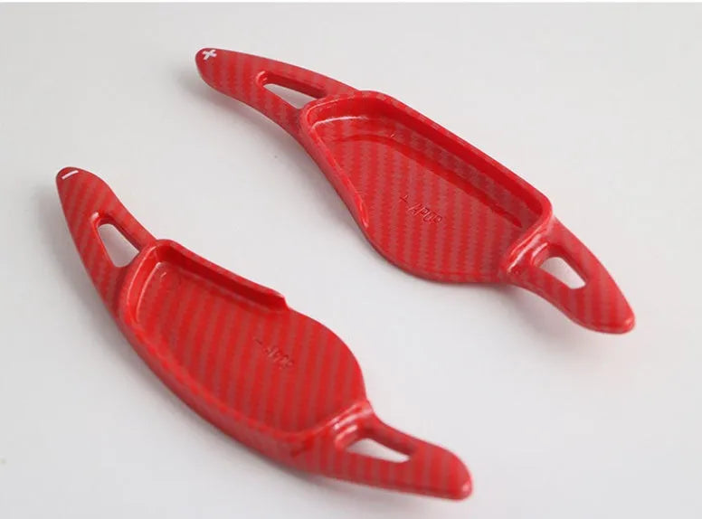 Carbon fibre steering wheel shift paddle interior modification in five colour options