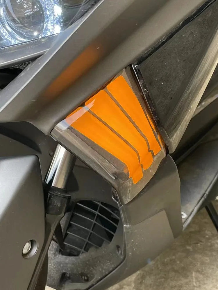 Yellow LED cornering lamp pair for Tianying TS150 motorcycle indicator retrofit.