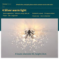 Wrought iron ceiling lamp with dandelion crystal shade chrome finish 40cm four LED heads