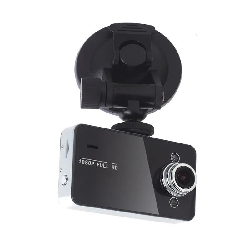 K6000 black hidden car driving recorder with 140 degree front lens mounted behind rearview mirror