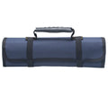 Thickened electrician bag in brown Oxford cloth, 58.5x35.5cm, folded with tools inside