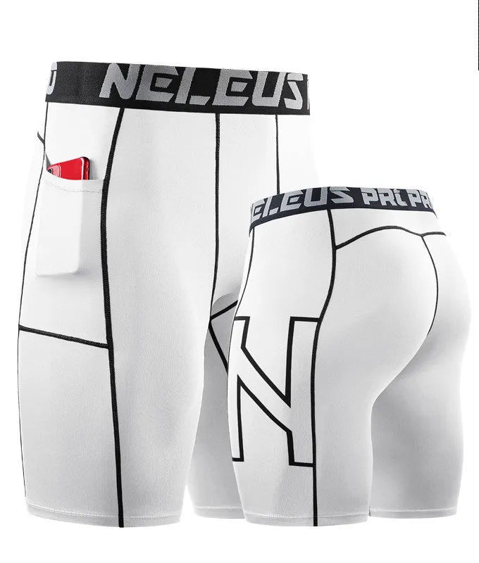 Men's black quick-dry stretch sports shorts made from milk silk polyester fabric for running and fitness.