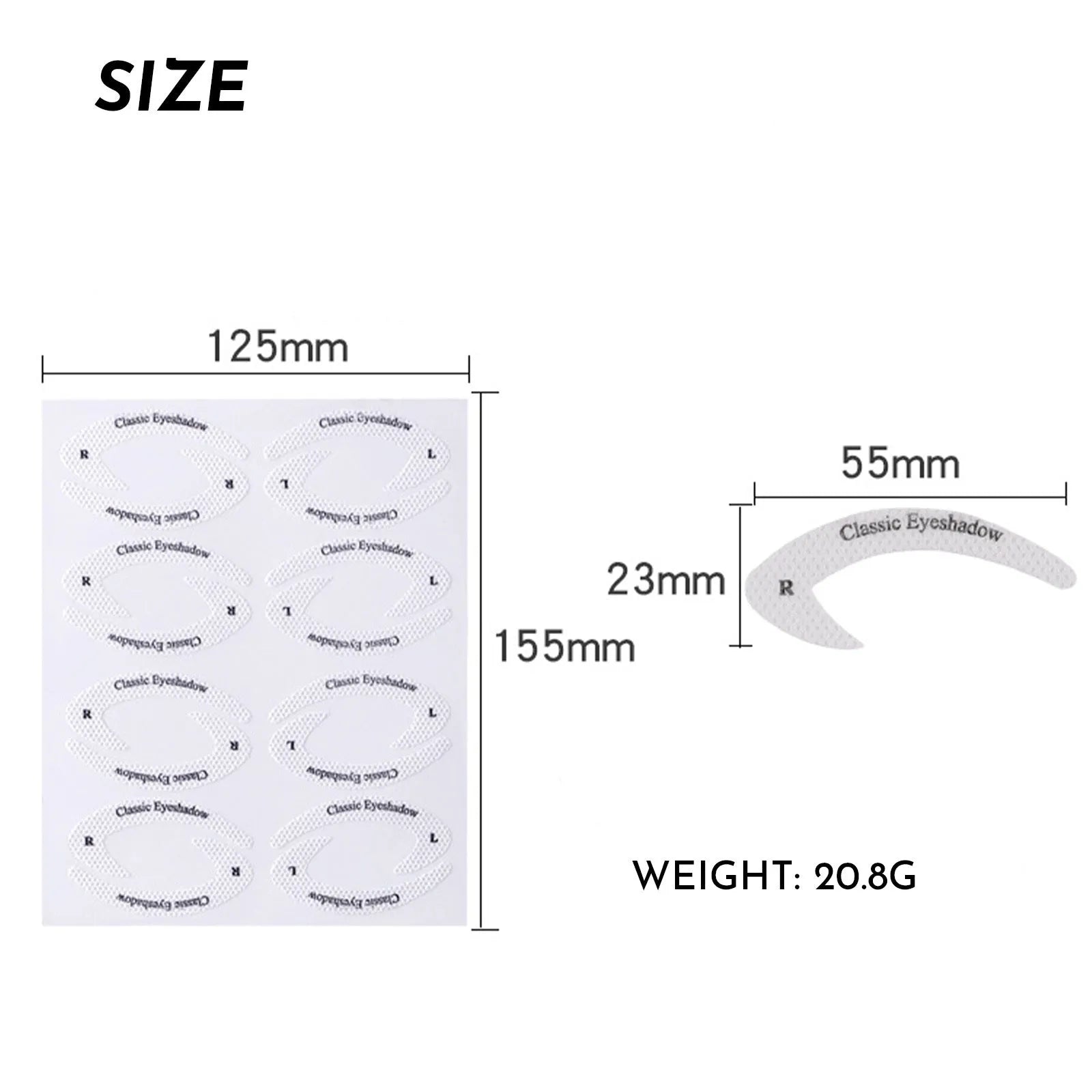Set of four reusable flexible eyeliner and eyeshadow makeup stencil templates