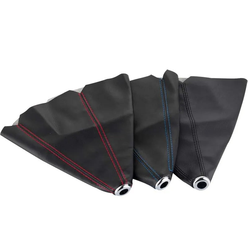 GM vehicle gear selector dust cover in PU leather, shown in multiple colour options with contrasting line details.