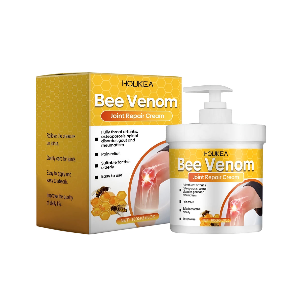 100g tube of joint repair cream with bee venom and chamomile active ingredients.