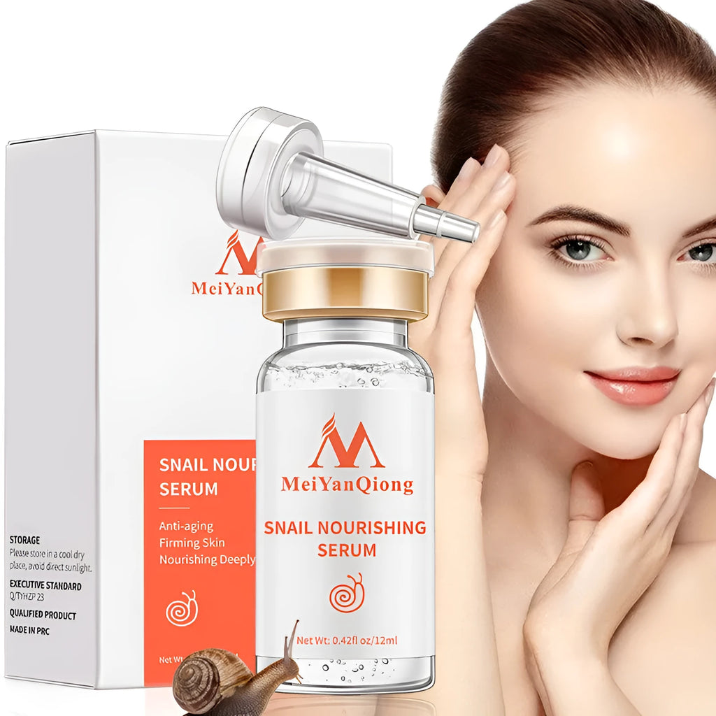 Snail nourishing and repairing essence serum in 12ml bottle with pipette, white label