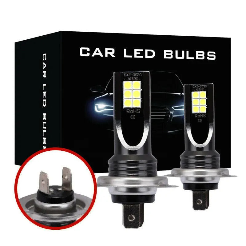 H7 110W LED fog lights with aluminium housing and white 3030 SMD LEDs for automotive applications