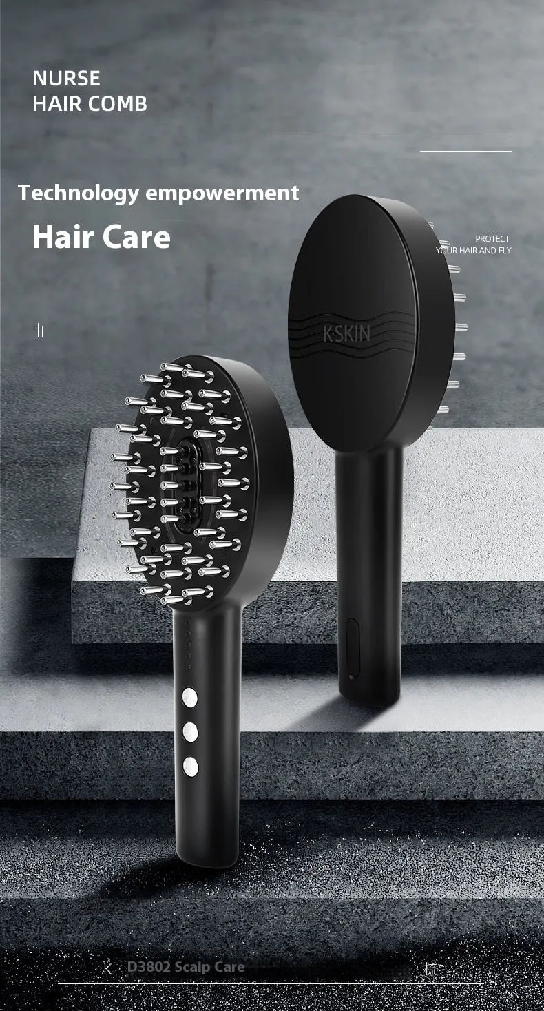 Black scalp massage device model KD3802 with multifunctional vibration for head relaxation