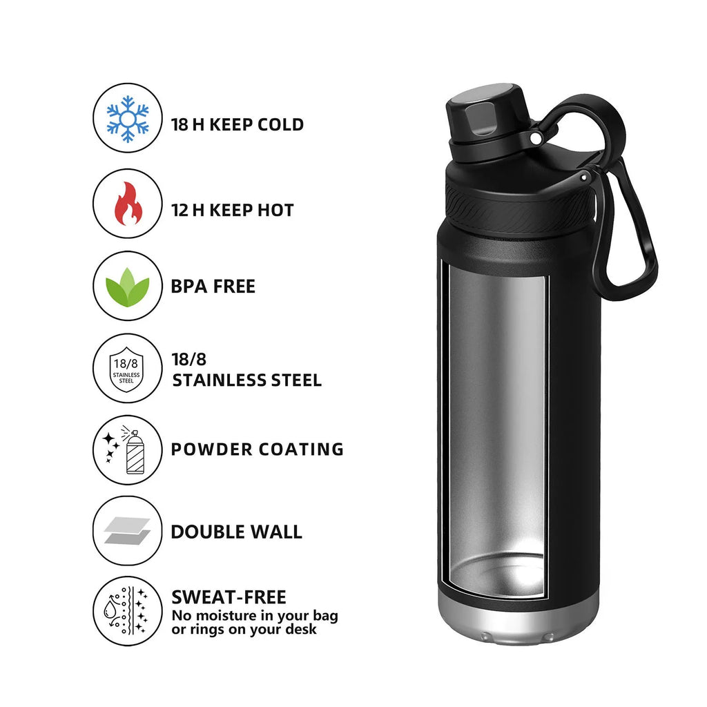 Double-layer stainless steel outdoor vacuum mug 24oz 700ml in light blue with modern simplicity design