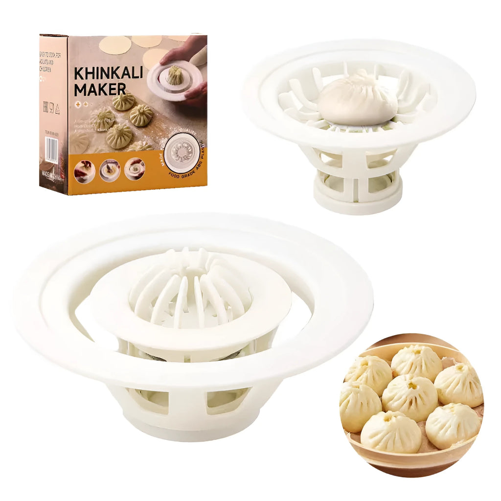 Set of four black Jinkali steamed bun moulds for shaping baozi and dumplings