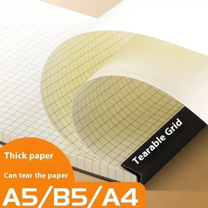 A5 B5 A4 writing pads notebook with 80 sheets in horizontal lines, grid, and blank page styles