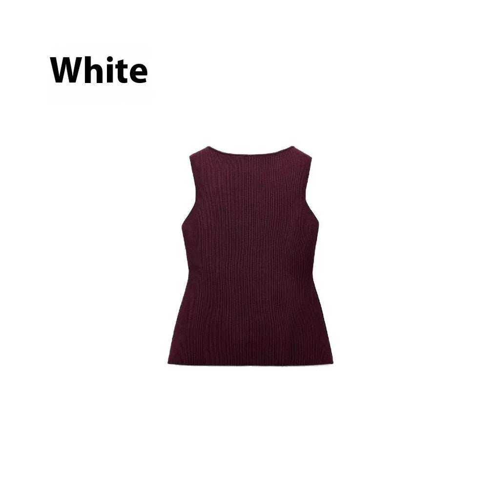 Women's dark red slim fit viscose vest cardigan with 3D textured pattern