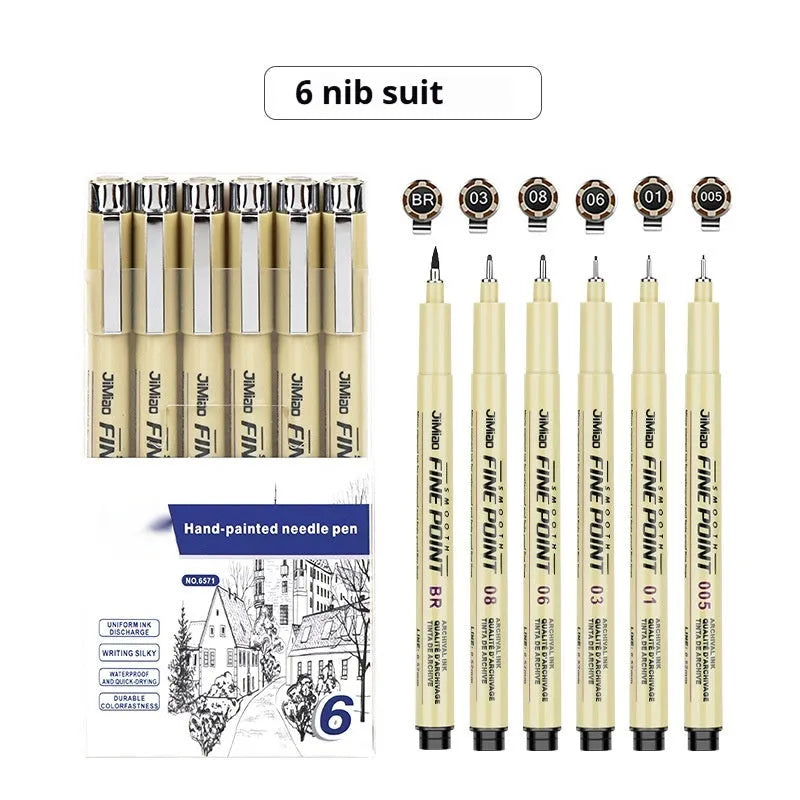 Waterproof syringe-style drawing pen with cartoon art design for sketching and writing