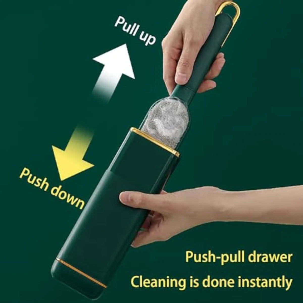 Double-sided pet hair remover brush with storage box for cleaning clothes and furniture