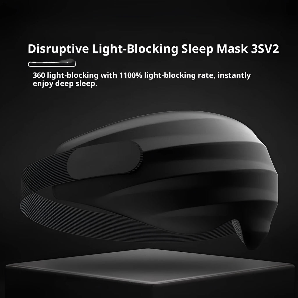3D three-dimensional shading eye mask in black nylon polyurethane for sleep and eye fatigue relief