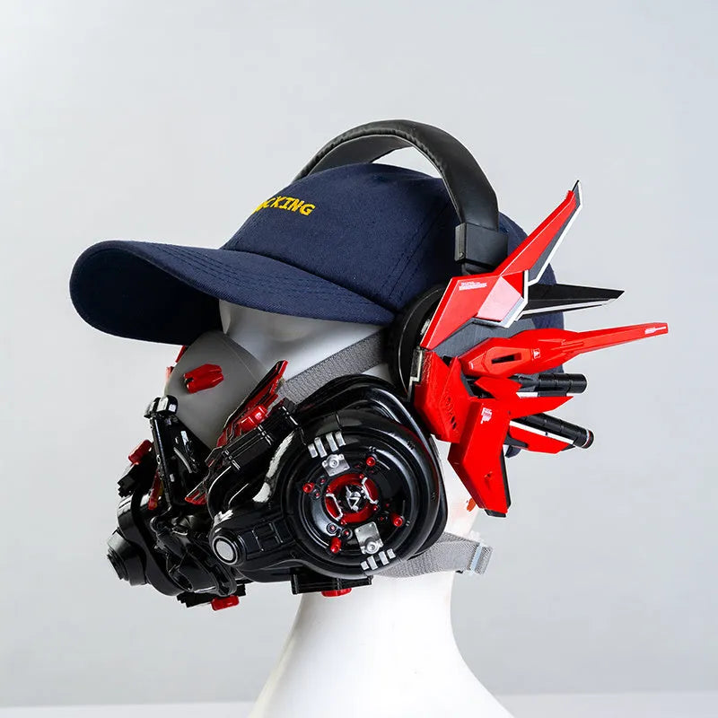 Men's Tech Mecha Wireless Bluetooth Headphones in four colours: Red, Blue, Pink, White, with plastic build