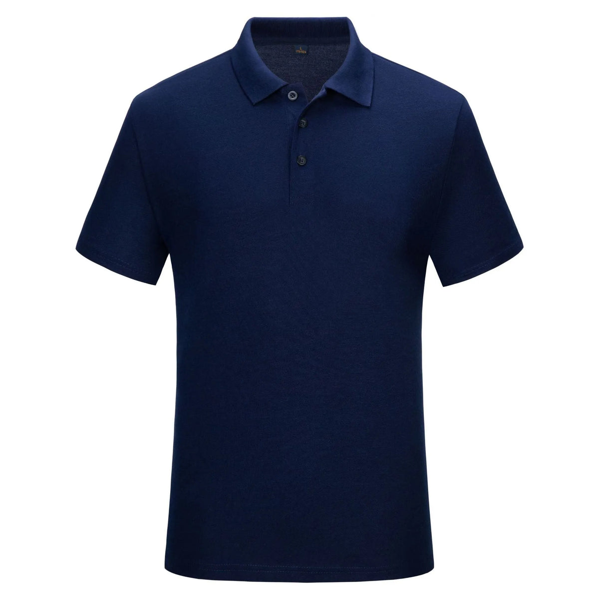 Solid colour cotton short sleeve polo shirt work uniform in multiple colours on a hanger