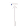 Manual beverage pumping device with silicone straws and press handle in blue or white options