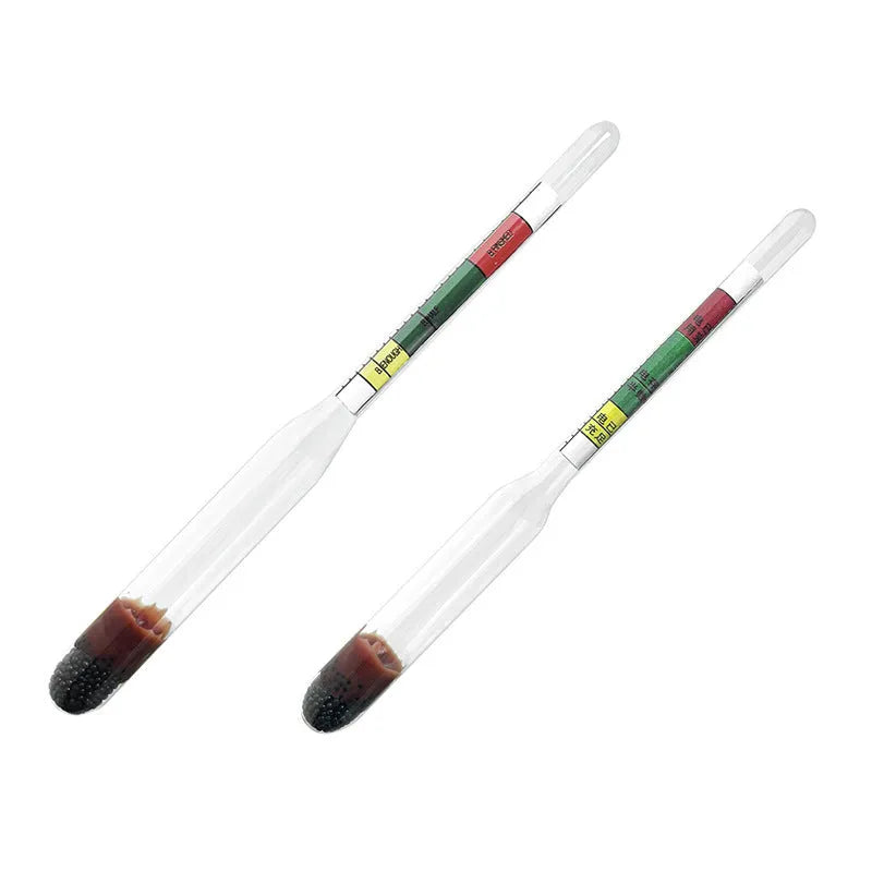 Electrohydraulic hydrometer battery tester with glass tube and suction bulb for automotive electrolyte density testing