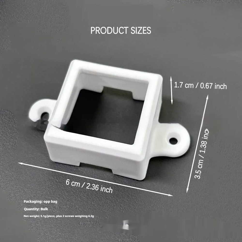 White plastic LED light protective cover showing dimensions of 1.7cm by 6cm.