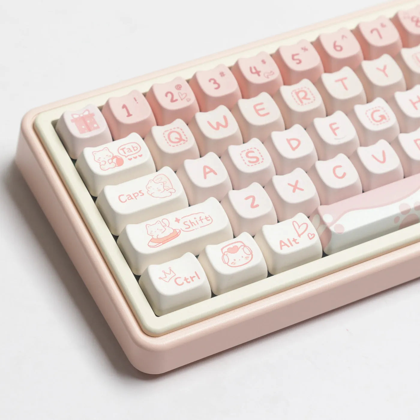 Full set of PBT sublimation keycaps for mechanical keyboards arranged in rows