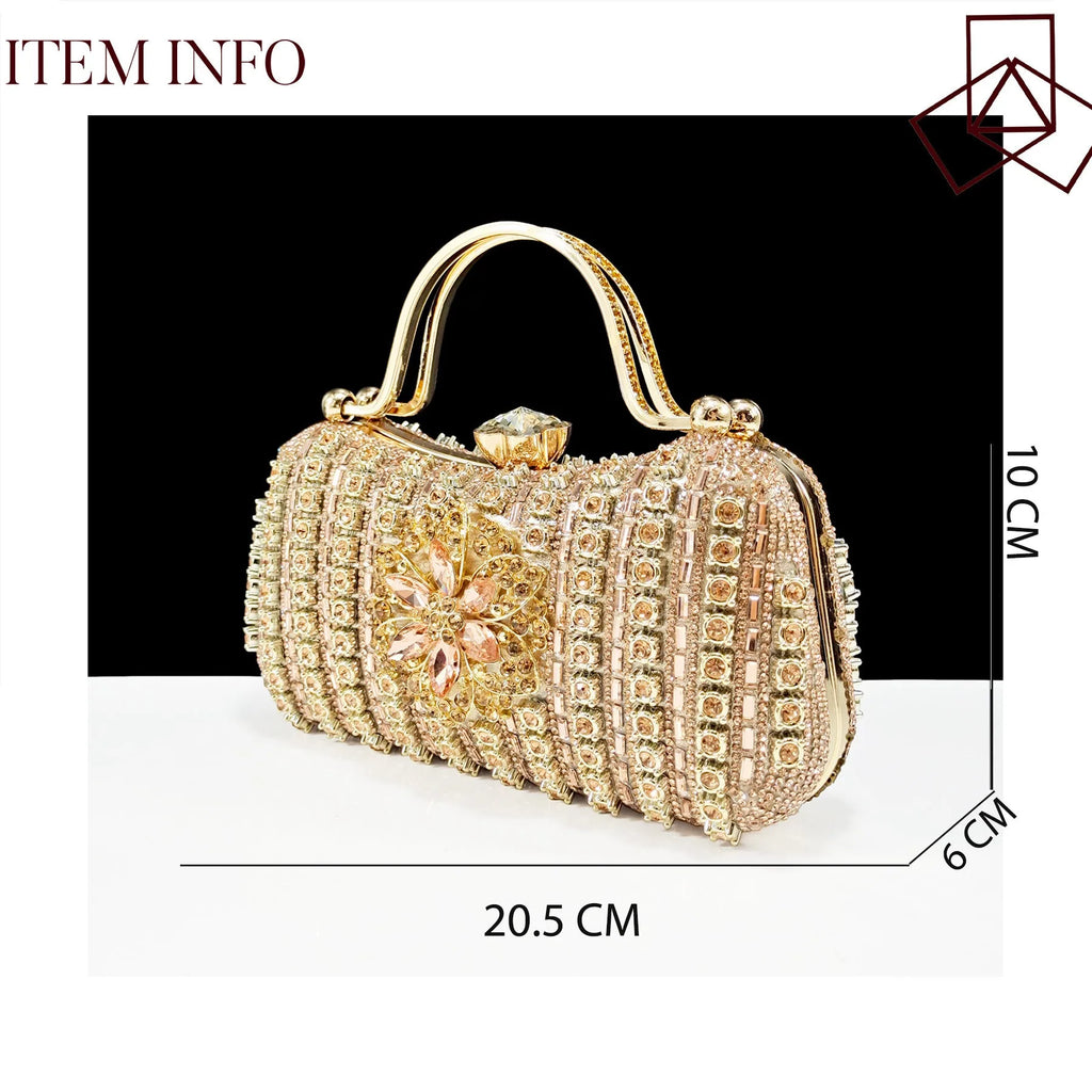 Women's high heel shoe and clutch bag set with decorative floral ankle chain in multiple colour options