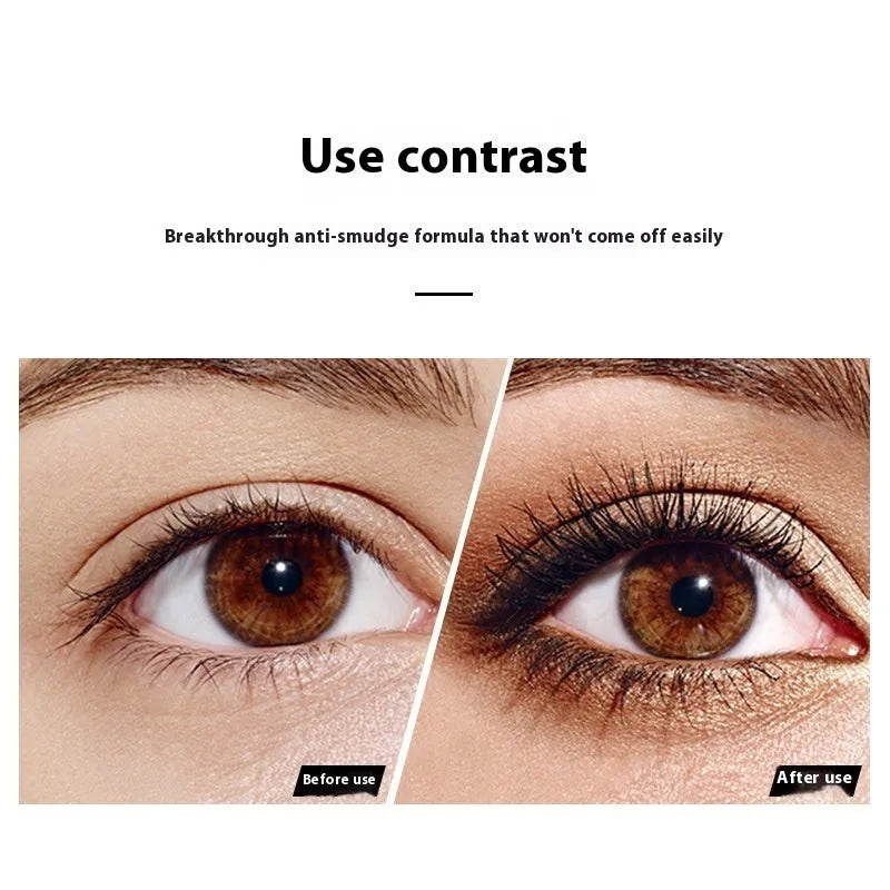 4D waterproof black mascara tube showing English packaging for export sales