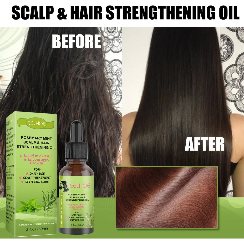 59ml rosemary mint hair growth fluid bottle with natural plant extracts for scalp massage