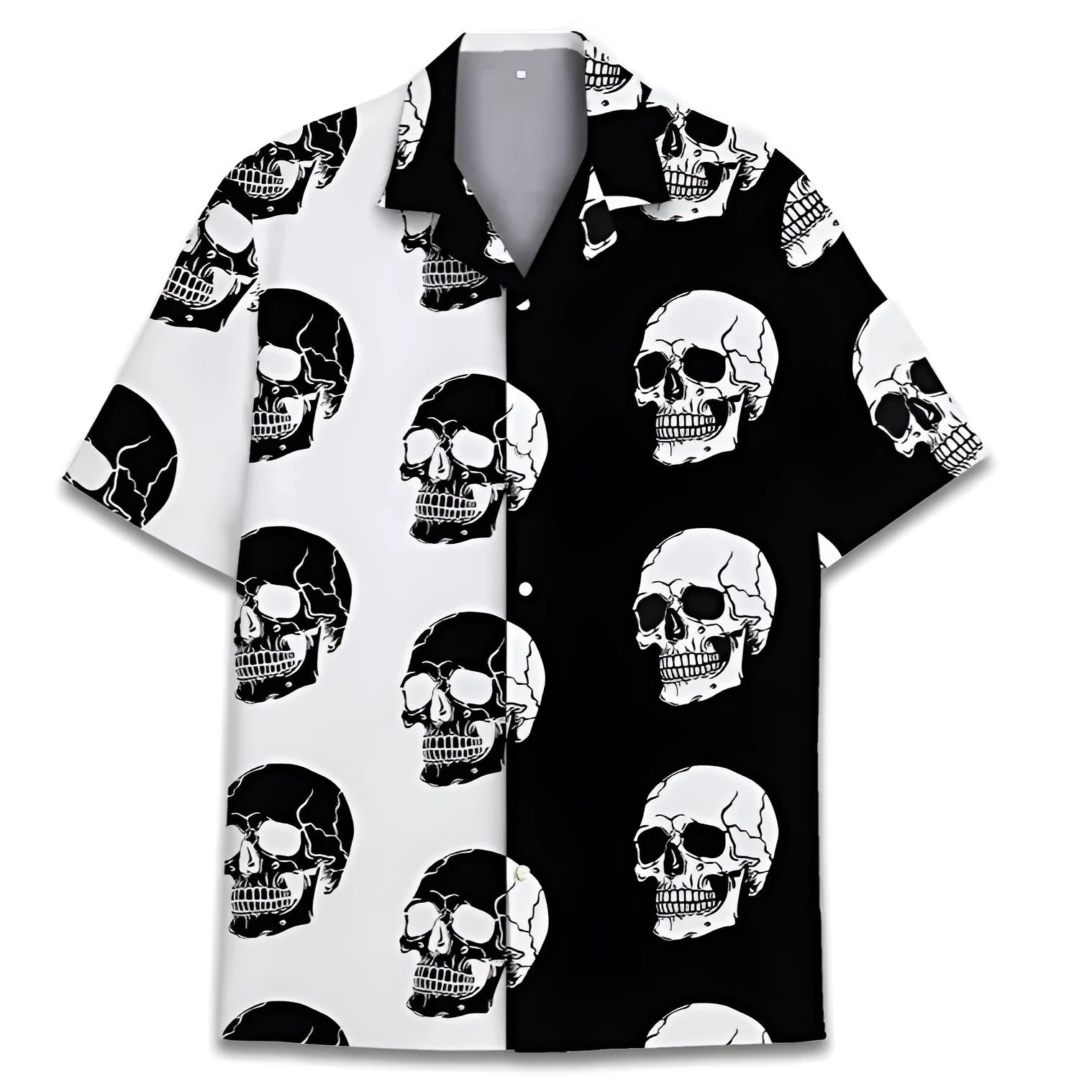 Men's Hawaiian shirt with Cuban collar design and digital print pattern in summer casual style