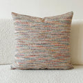 American-style yarn-dyed jacquard sofa cushion with paisley pattern in amber colours