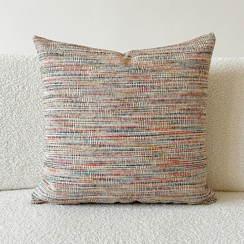 American-style yarn-dyed jacquard sofa cushion with paisley pattern in amber colours