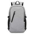 Men's solid colour oxford cloth computer backpack with street style, shown in blue