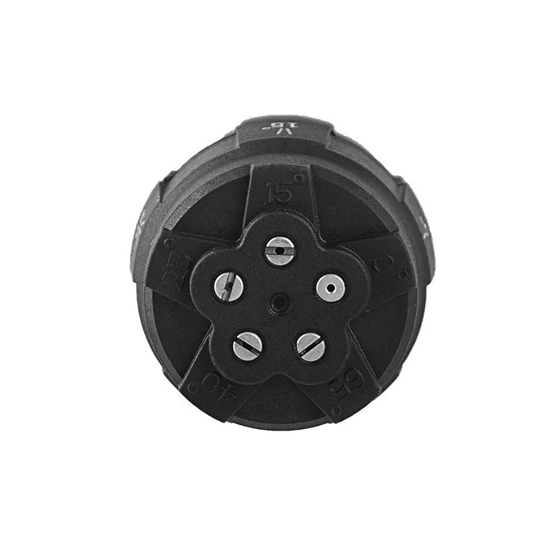 Multi-functional five-in-one nozzle for high-pressure water gun with five spray pattern markings